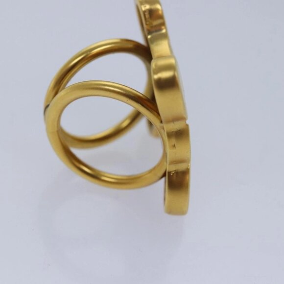 CELINE Triomphe Scarf Ring metal Gold Auth ar12111 - Picture 5 of 7